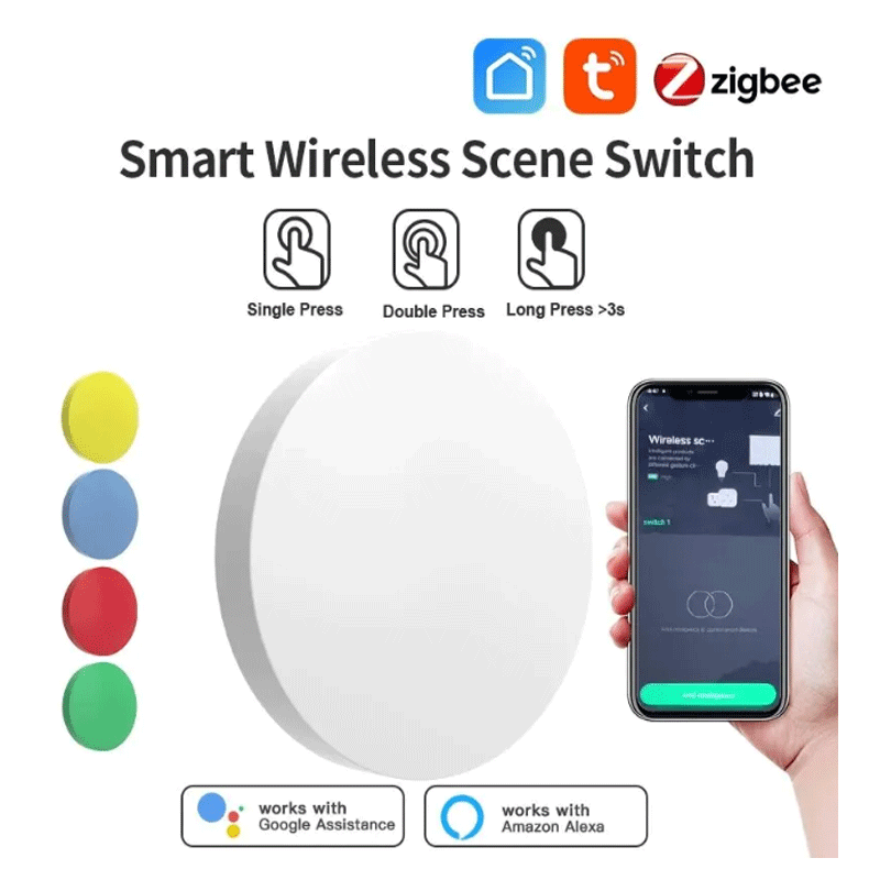 Smart Home Google Assistant - Tuya ZigBee Smart Wireless Button Scene
