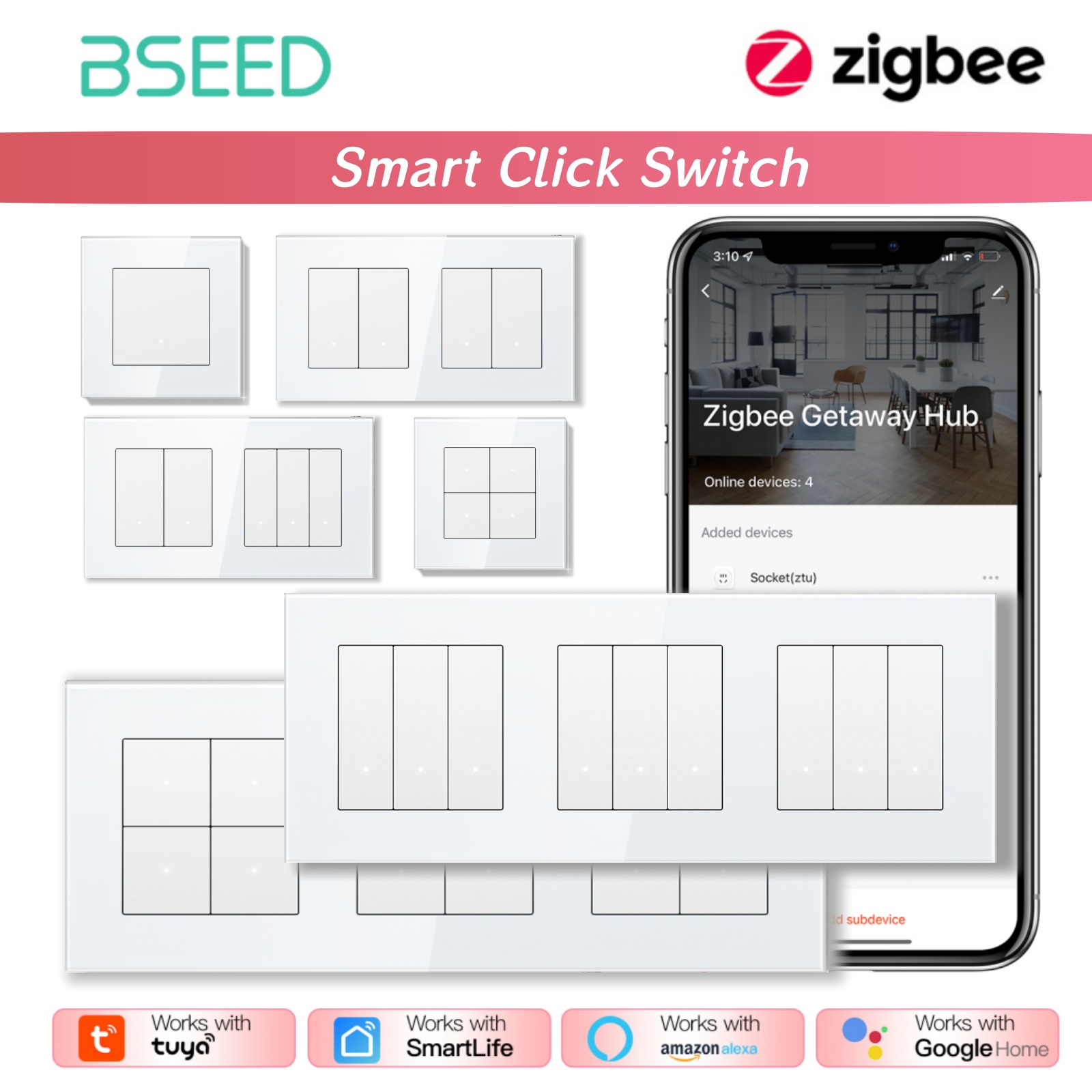 Smart Home Yellow - BSEED ZigBee Click Switches Series Wall