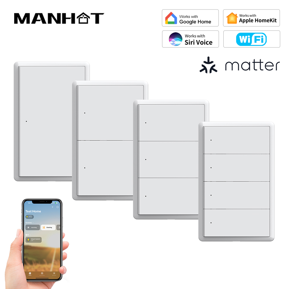 Smart Home Google Assistant - MANHOT Homekit WiFi Smart Switch No