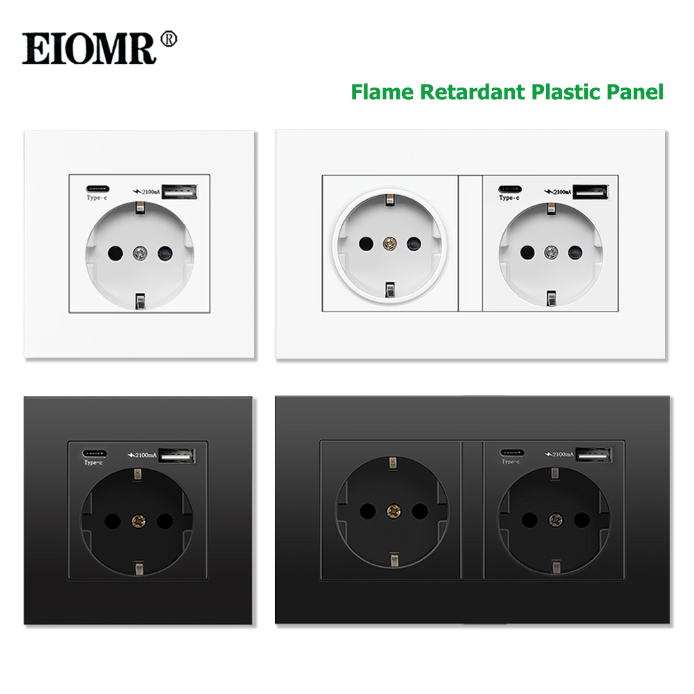 Smart Wall Socket - EIOMR EU Standard Power Socket, Single