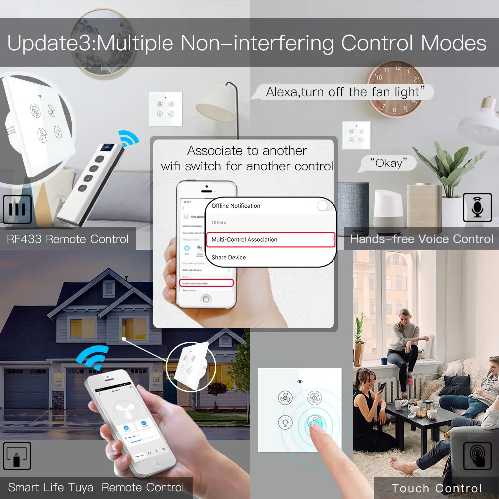 New WiFi RF Smart Ceiling Fan  - Smart Home Ventilation System recension och pris