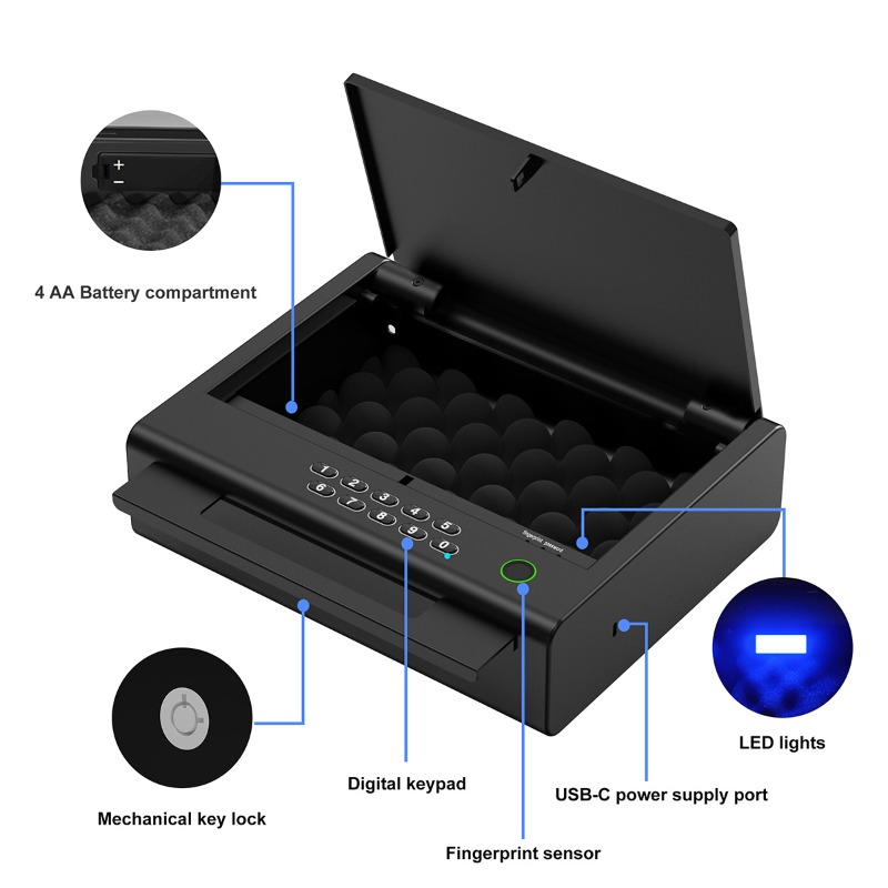 Smart Fingerprint Handgun Safe - Smart Home Box recension och pris
