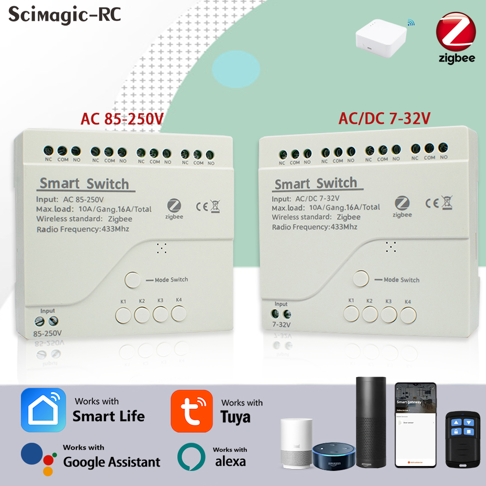 4CH Zigbee Tuya Smart Home Rel - Smart Home Google Assistant recension och pris