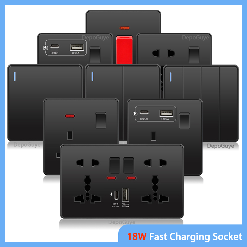 Universal Black USB Type-C 18W - Smart Wall Socket recension och pris