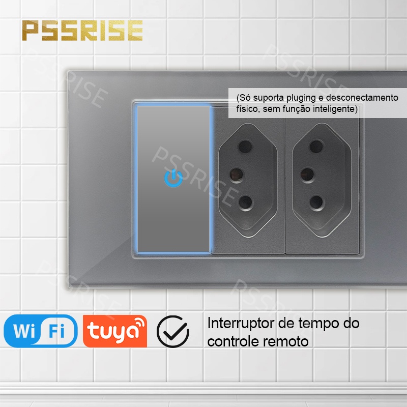 PSSRISE Grey Glass Full-paddle - Smart Wall Socket recension och pris