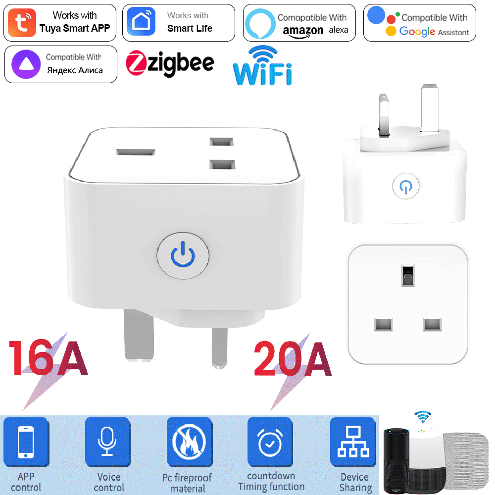 Tuya Smart Socket 16A/20A WiFi - Smart Wall Socket recension och pris