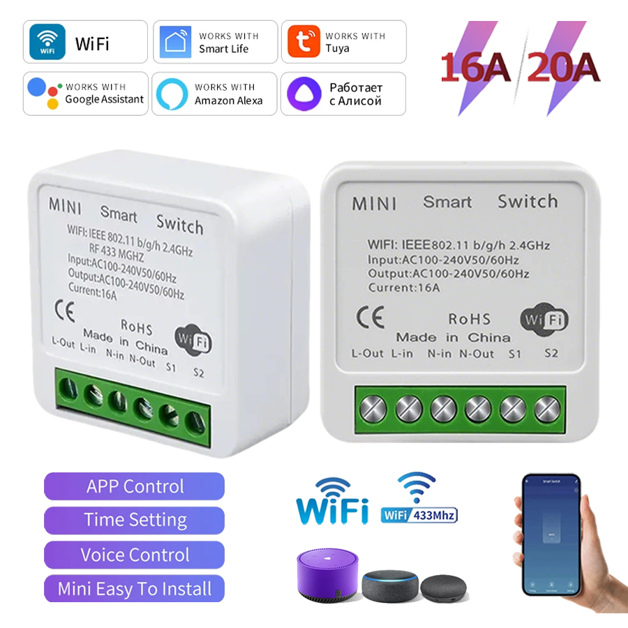Tuya WiFi Smart Switch Module  - Smart Home Google Assistant recension och pris