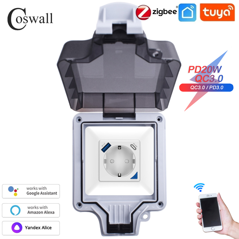Coswall IP66 Waterproof EU Soc - Smart Wall Socket recension och pris