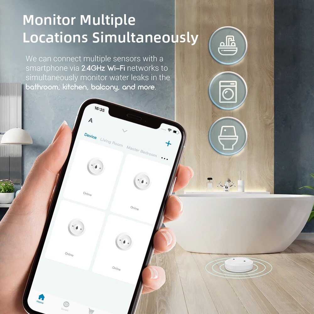 Zigbee Water Leak Sensor for T - Smart Home Sistem recension och pris