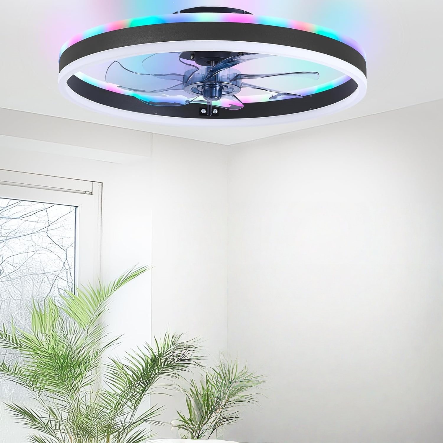 RGB Smart Ceiling Fan Light 6- - Smart Home Ventilation System recension och pris