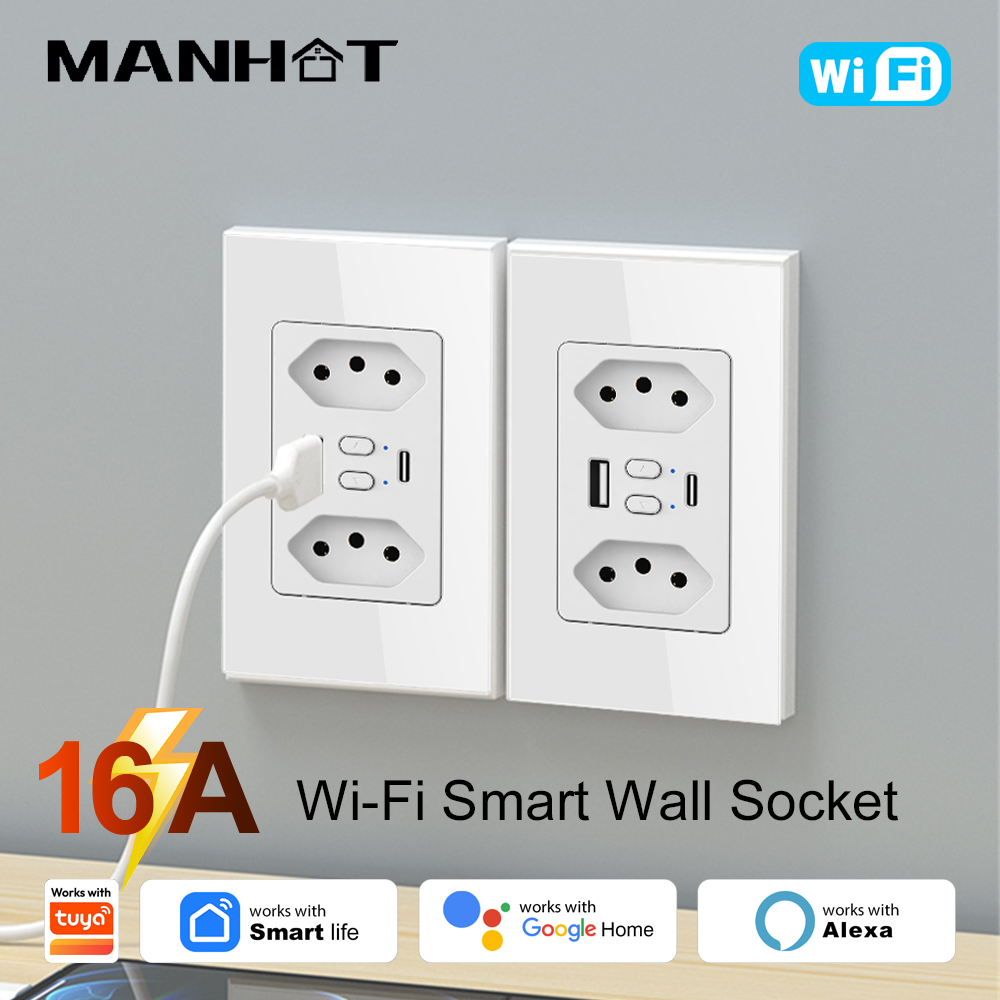 MANHOT Wifi Smart Brazil Socke - Smart Wall Socket recension och pris