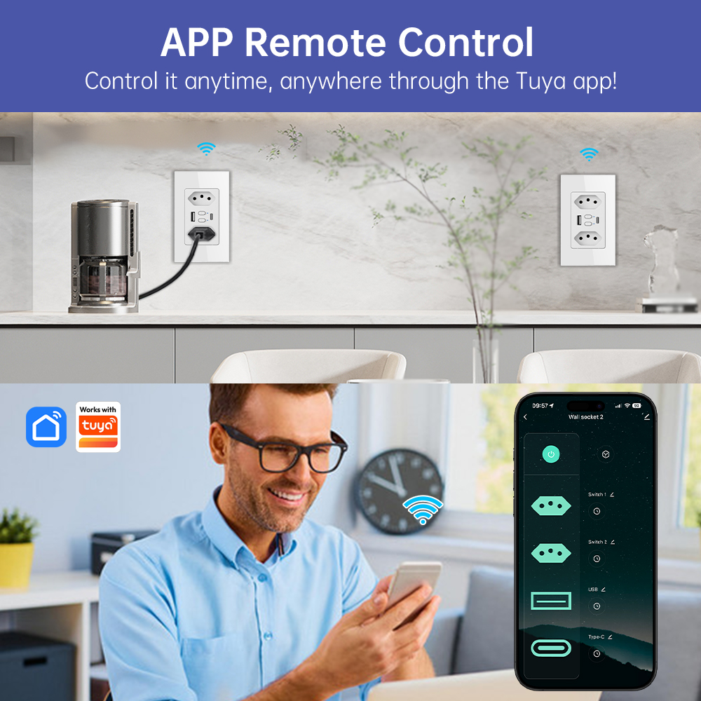 MANHOT Wifi Smart Brazil Socke - Smart Wall Socket recension och pris