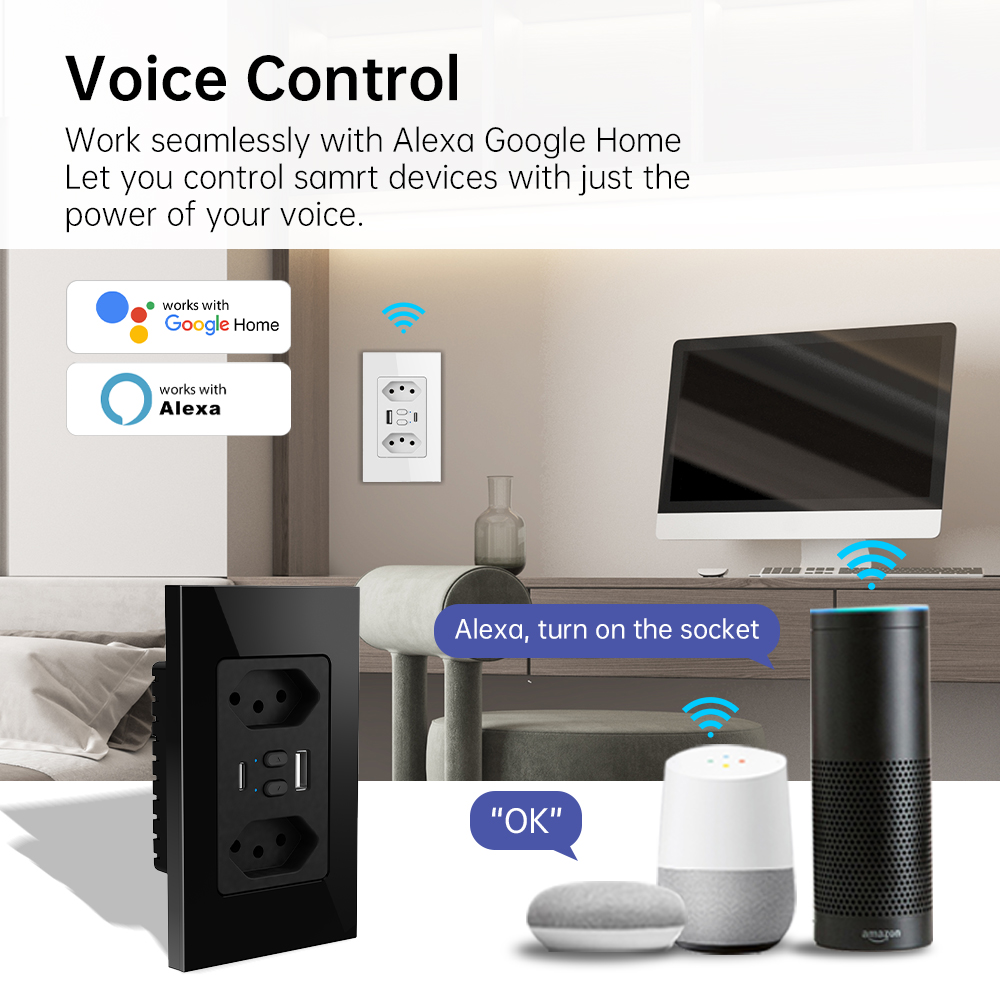 MANHOT Wifi Smart Brazil Socke - Smart Wall Socket recension och pris