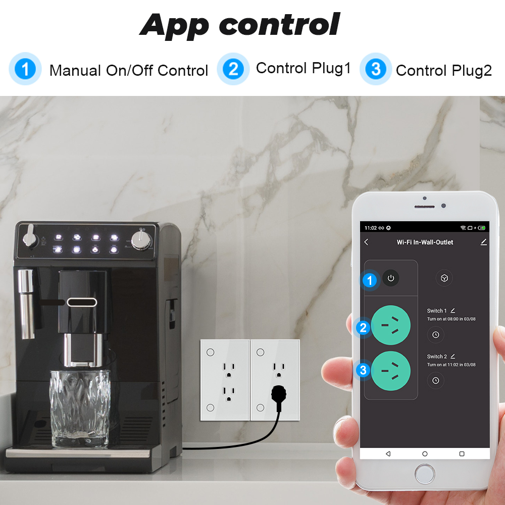 16A Tuya Wifi Socket Us Plug O - Smart Wall Socket recension och pris