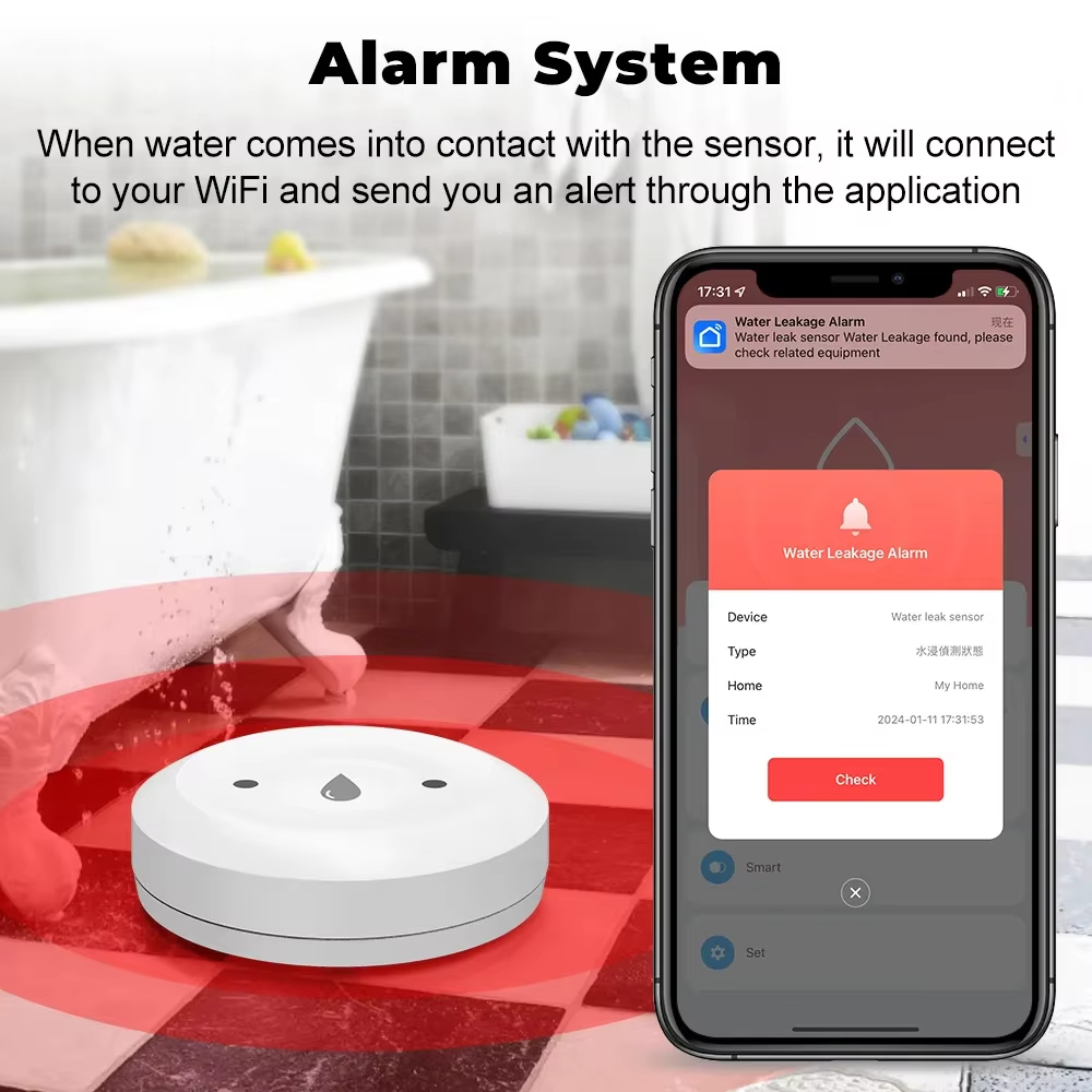 Tuya ZigBee 3.0 Water Leak Det - Smart Home Sistem recension och pris